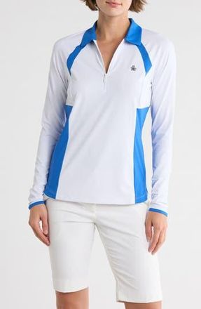 Original Penguin Colorblock Half Zip Polo in Bright White at Nordstrom Rack, Size X-Large