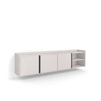 Skraut Home Mueble tv efecto madera beige 207x35x50cm colgado