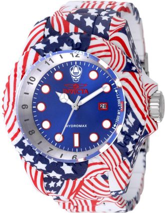 Invicta Hydromax 49567 Heren Horloge - Quartz Uurwerk - Roestvrij Staal met blauwe Wijzerplaat - 52mm