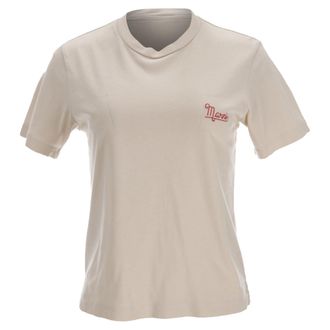 Marni Logo T-shirt in Beige Cotton