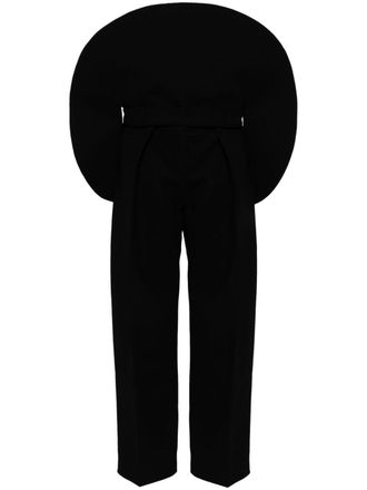 Jacquemus oversized-appliqu&eacute; straight-leg trousers - Black