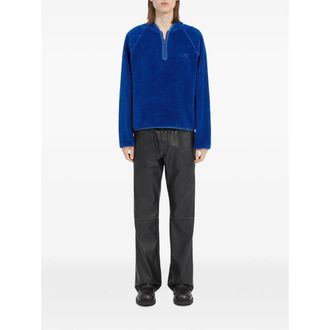 Maison Margiela Teddy Fleece Half-Zip Sweatshirt - Blue