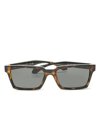 Versace rectangle medusa-emblem sunglasses - Brown