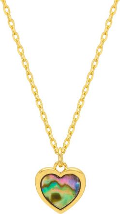 Estella Bartlett Abalone Heart Necklace in Gold at Nordstrom