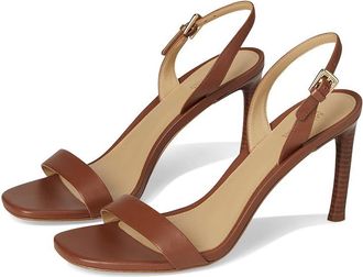 Michael Kors Kasia Heeled Sandal Womens Sandals Luggage : 5.5 M, Leather