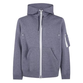 sacai Hoodies & sweatvesten, Heren, Grijs, S, Zip-throughs