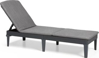 Dmora Dmora - Tumbona Glace, Tumbona De Jard&iacute;n, Cama Plegable Al Aire Libre, Silla Reclinable, 188x58 H29 Cm, Antracita Y Gris