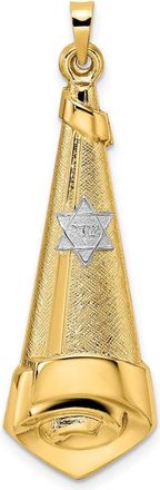 Diamond2Deal 14k Two-tone Gold Polished Hollow Scroll Pendant