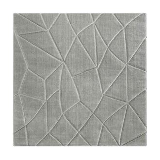 Wecon Home Alfombra en relieve con efecto &oacute;ptico gris claro 200x200