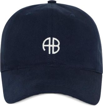 Anine Bing monogram-embroidered baseball cap - women - Cotton - One Size - Blue