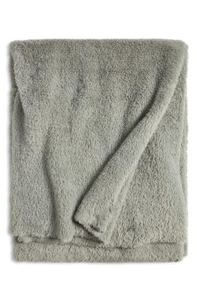 Nordstrom Nestle Faux Fur Throw Blanket in Green Halo at Nordstrom, Size One Size Oz