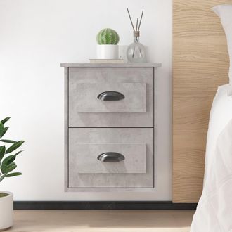vidaXL Vidaxl - Mesita De Noche De Pared 2 Uds Gris Hormig&oacute;n 41,5x36x53 Cm