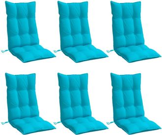vidaXL Cojines Para Silla Con Respaldo Alto 6 Uds Tela Oxford Turquesa Vidaxl