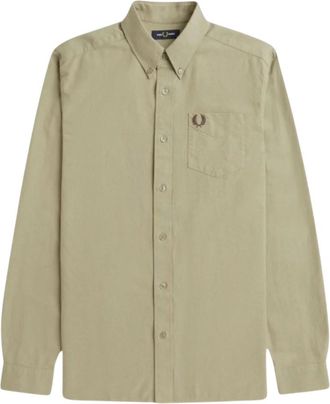 Fred Perry Heren Oxford overhemd met lange mouwen (Warm Grijs)