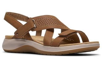 Clarks Maelynn Gem Womens Dress Sandals Tan Nubuck : 7.5 D - Wide, Leather