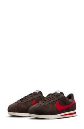 Nike Cortez Suede Sneaker in Velvet Brown/Red/Sail at Nordstrom Rack, Size 9