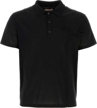 Valentino Garavani Katoenen polo shirt - Heren - Polos - Zwart - S - Katoen - Tops