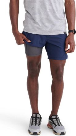 Saxx Mens Gainmaker 2N1 Athletic Shorts with Liner Blue XXL