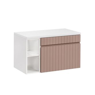 Petits Meubles Mueble bajo lavabo 2 nichos estratificado Rosado