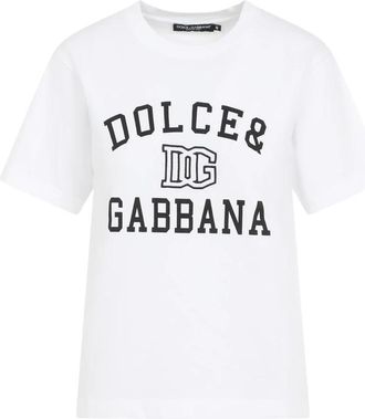 Dolce & Gabbana Optisch Wit Tshirt - Dames - T-shirts - Wit - S - Katoen - Tops