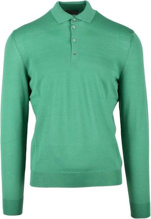 Drumohr Merino Wool Knit Polo - Green