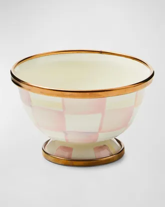 MacKenzie-Childs Rosy Check Enamel Little Sugar Bowl
