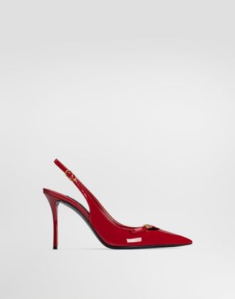 Dolce & Gabbana Patent Leather Slingback - Woman Pumps And Slingback Red Leather 36.5