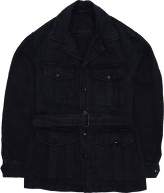 Fortela Clint Linen Sahariana Jacket in Blue at Nordstrom, Size 50 Eu