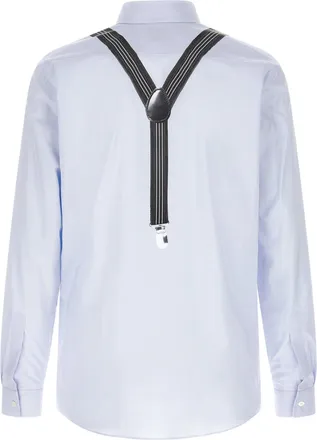 Moschino Trompe-loeil Suspender Print Shirt - Light blue