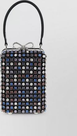 Self Portrait the bow crystal-embellished clutch bag