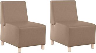 vidaXL Modular Sofa Unit Armless 2 pcs Cappuccino 55 x 74 x 82 cm Vidaxl