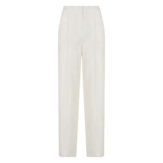 Elisabetta Franchi Straight Trousers, female, White, Size: XS High-waisted Straight Trousers
