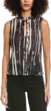 Bella Dahl Tie Neck Pleated Top