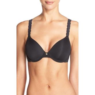 Natori Pure Luxe Underwire T-Shirt Bra in Black at Nordstrom, Size 32Ddd