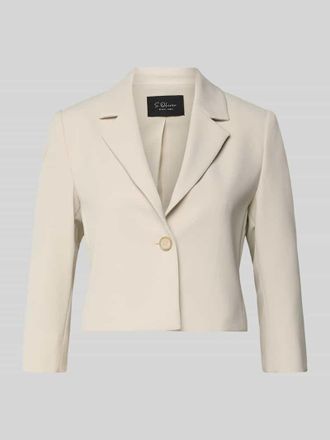 s.Oliver Black Label Regular Fit Kurzblazer mit Reverskragen in Beige, Gr&ouml;&szlig;e 34