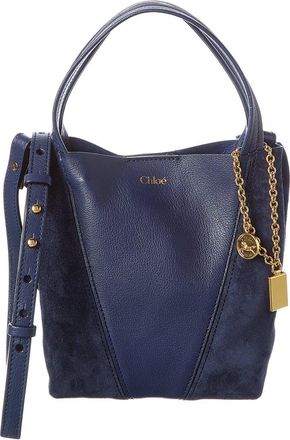 Chlo&eacute; Spin Small Leather & Suede Tote
