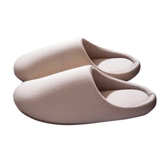Generic Men Women Slippers Non-Slip Soft Plush Lining Cotton Cozy Winter Warm Casual Memory Foam Slip-on Slippers Quiet Indoor House Shoes Lightweight Footwea