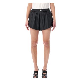 Maison Margiela Korte Broeken, Dames, Zwart, S, Leer, Faux Leather Shorts