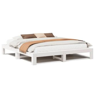 Berkfield Home Bed Frame without Mattress White 200x200 cm Solid Wood Pine