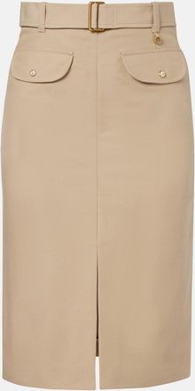Moncler Belted cotton pencil skirt
