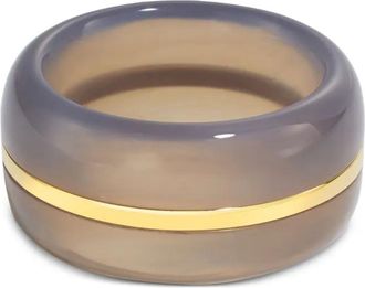 By Pariah 14kt gouden ring met agaat - Grijs