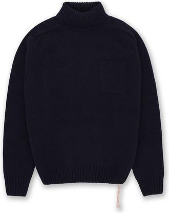 Fortela Mallory Merino Wool High Neck Sweater in Navy Blue at Nordstrom, Size Medium Eu
