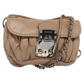 Miu Miu Tweedehands leren schoudertassen - Dames - Pre-owned - Roze - Maat: ONE Size Leer