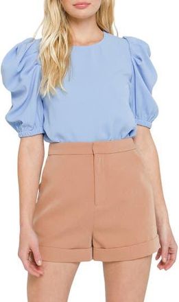 English Factory Puff Sleeve Top in Blue at Nordstrom Rack, Size X-Small