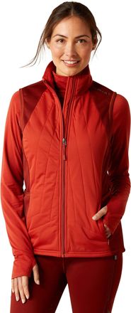 Ariat Womens Venture Full Zip Gilet Top in Red Ochre, Size X-Small, by Ariat