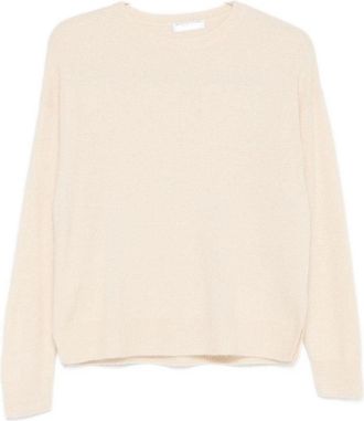 Majestic Filatures Long-Sleeved White Wool Blend Sweater