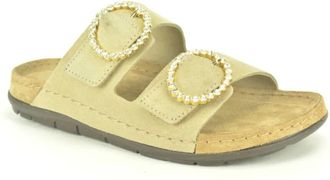 Rohde Schoenen, Dames, Beige, 40 EU, Muil O. 2 Velcro-Stras