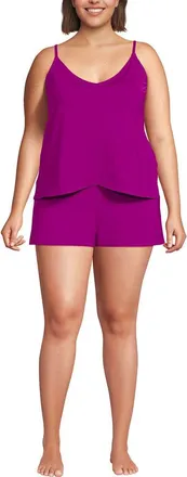 Lands End Plus Size Tulip Romper Swimsuit in Crimson Rose at Nordstrom, Size 3X