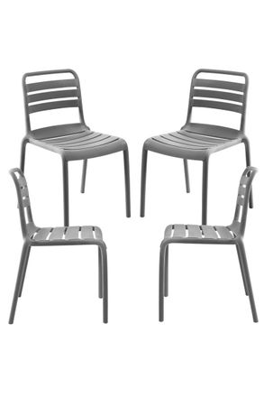 Regalos Miguel Packs Sillas Jard&iacute;n - Pack 4 Sillas Belia - Gris Oscuro