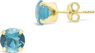 Sterling Forever 14K Over Silver Cz Rainbow Stud Earrings